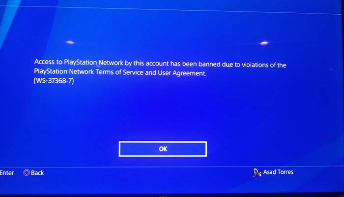 بن شدن PS4