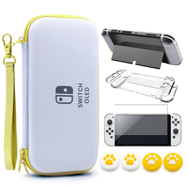 VGBUS 7-in-1 Accessory Case for Nintendo Switch OLED - White Yellow