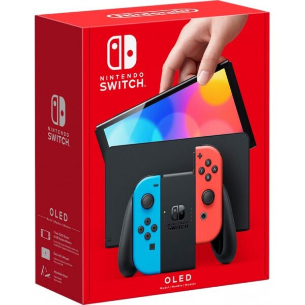 Nintendo Switch OLED with Neon Blue and Neon Red Joy-Con + Joy-Con Blue and Neon Yellow - تصویر 6