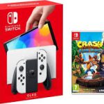 Nintendo Switch OLED with Neon Blue and Neon Red Joy-Con - Crash Bandicoot Bundle
