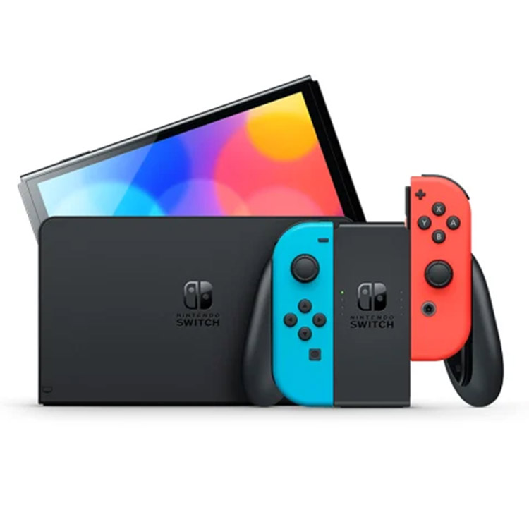 nintendo-switch-oled-red-blue-joy-con-750x750 (1) Nintendo Switch OLED with Neon Blue and Neon Red Joy-Con