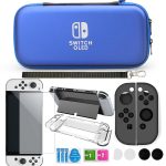 A-ONE-K 11-in-1 Accessory Kit for Nintendo Switch OLED - Blue