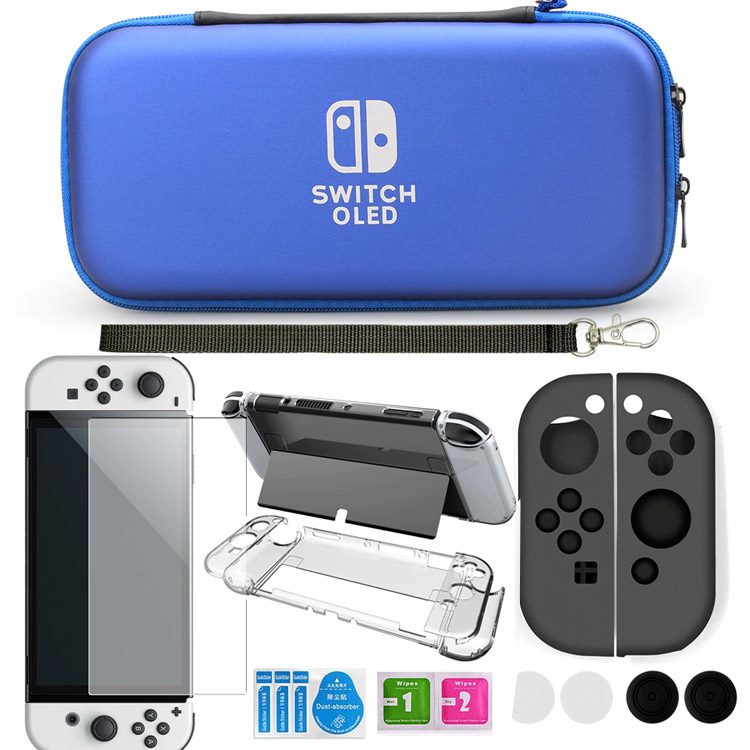 A-ONE-K 11-in-1 Accessory Kit for Nintendo Switch OLED - Blue A-ONE-K 11-in-1 Accessory Kit for Nintendo Switch OLED - Blue