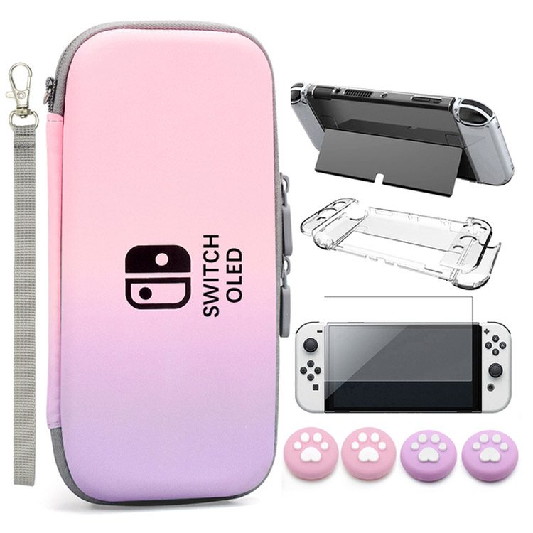 VGBUS 7-in-1 Accessory Case for Nintendo Switch OLED - Pink Purple VGBUS 7-in-1 Accessory Case for Nintendo Switch OLED - Pink Purple