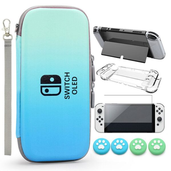 VGBUS 7-in-1 Accessory Case for Nintendo Switch OLED - Turquoise Blue - تصویر 2