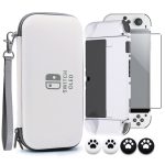 VGBUS 7-in-1 Accessory Case for Nintendo Switch OLED - White Black