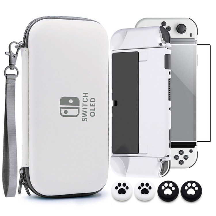 VGBUS 7-in-1 Accessory Case for Nintendo Switch OLED - White Black VGBUS 7-in-1 Accessory Case for Nintendo Switch OLED - White Black - تصویر 1