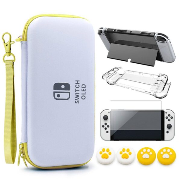 VGBUS 7-in-1 Accessory Case for Nintendo Switch OLED - White Yellow