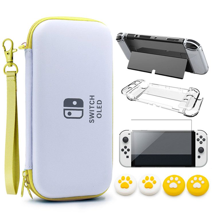 VGBUS 7-in-1 Accessory Case for Nintendo Switch OLED - White Yellow VGBUS 7-in-1 Accessory Case for Nintendo Switch OLED - White Yellow