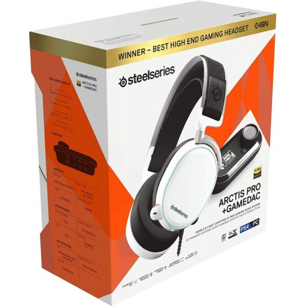 SteelSeries Arctis Pro Gaming Headset + GameDAC - White - تصویر 3