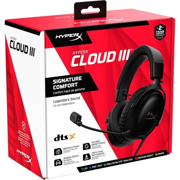 HyperX Cloud III Gaming Headset - Black - تصویر 2