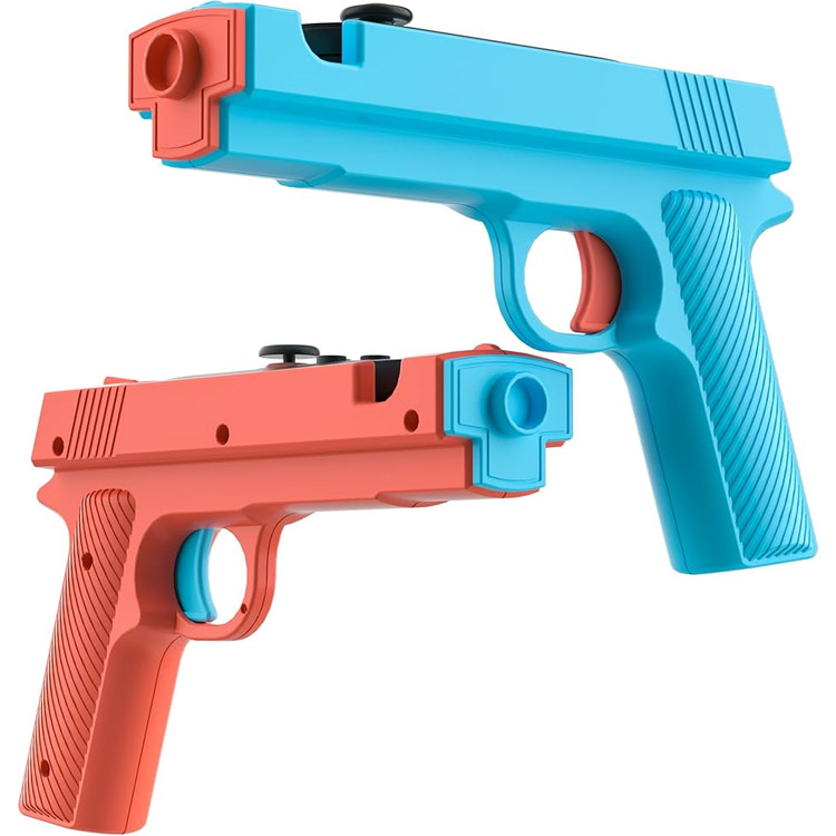 2 Dobe Game Gun for N-S 2 Joy-Pad - Red/Blue